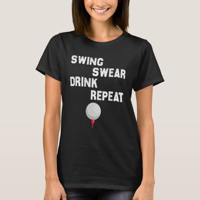 T-shirt Chandail à coudre Boire Aimer Répéter Golf (Devant)