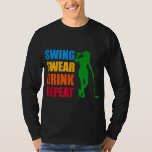 T-shirt Chandail à coudre Boire Aimer Répéter Golf