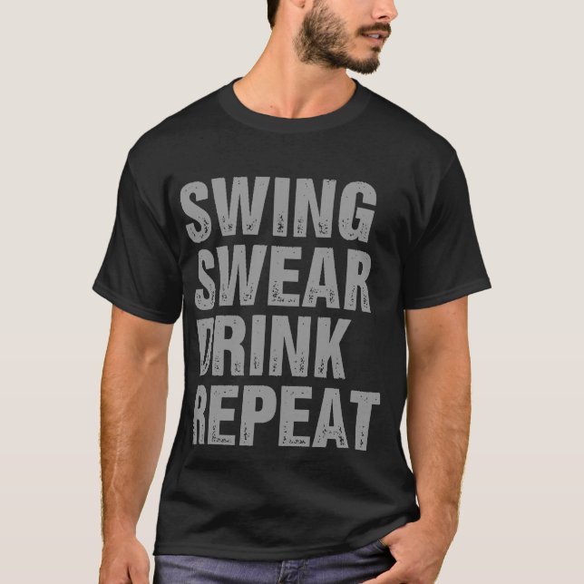 T-shirt Chandail à coudre Boire Répéter Funny Golf (Devant)