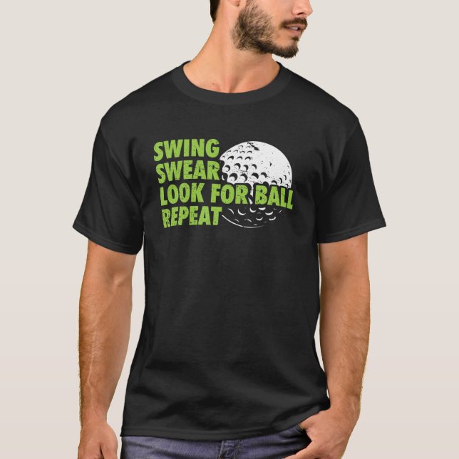 T-shirt Chandail À Swing Chercher Ball Répéter Funny Golf  (Devant)