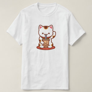 T-shirt Chandail amusant - MANEKI-NEKO BOBA KIT-THÉ