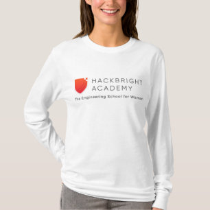 T-shirt Chandail blanc de Hackbright (logo avant et noir)