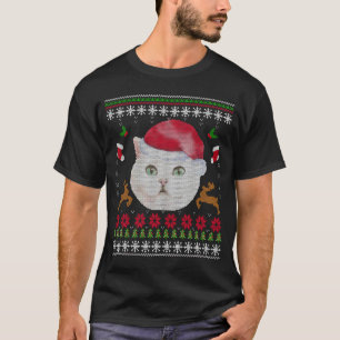T-shirt Chandail blanc de Noël moche comme avec Père Noël