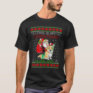 T-shirt Chandail de chien Xmas moche Père Noël équitation 