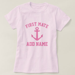 T-shirt Chandail de navigation de première maté rose pour 