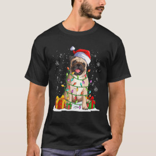 T-shirt Chandail de Noël Chien Carlin de Noël Pyjama Homme