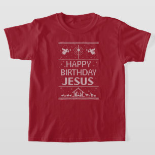 T-shirt Chandail de Noël Joyeux anniversaire Jésus Christ