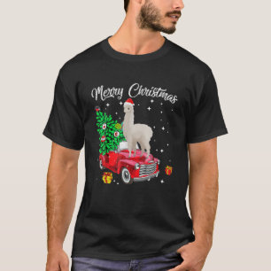 T-shirt Chandail de Noël Llama Tree Xmas Pet Amoureux des