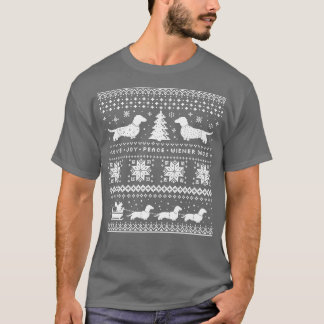 T-shirt Chandail de Noël moche Dachshunds