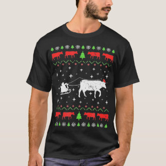 T-shirt Chandail de Noël moche de l'éleveur de vaches de N