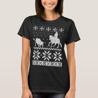 T-shirt Chandail de Noël moche du Cheval coupé