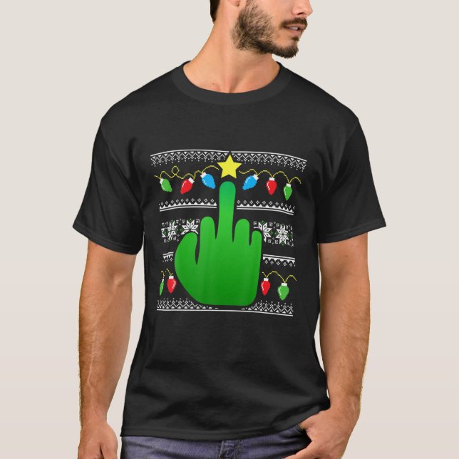 T-shirt Chandail de Noël moche inapproprié style amusant (Devant)