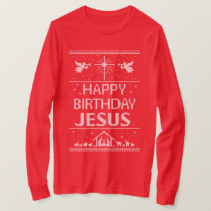 T-shirt Chandail de Noël moche Joyeux Anniversaire Jésus