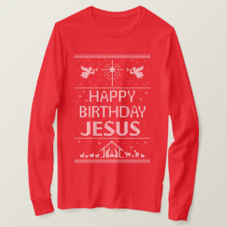 T-shirt Chandail de Noël moche Joyeux Anniversaire Jésus