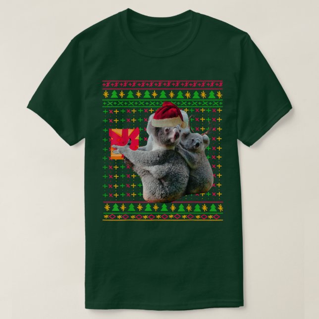T-shirt Chandail de Noël moche Koala Cadeau Funny Santa Ha (Design devant)
