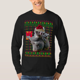 T-shirt Chandail de Noël moche Koala Funny Santa Hat Antle