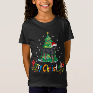 T-Shirt Chandail de Noël moche pour chien noir et brun