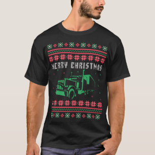 T-shirt Chandail de Noël moche pour semi-camion