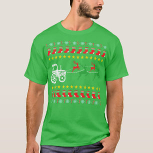 T-shirt Chandail de Noël moche pour tracteur agricole