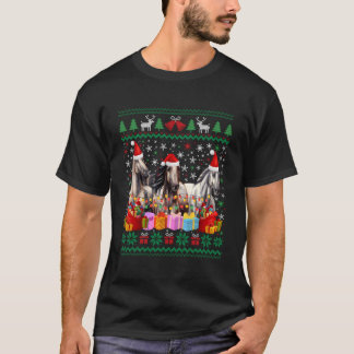 T-shirt Chandail de Noël moche Santa Chapeau Xmas Horse Lo