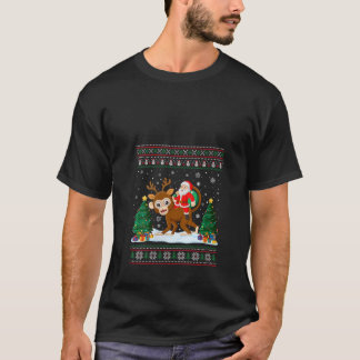 T-shirt Chandail de Noël moche singe Funny Père Noël Ri