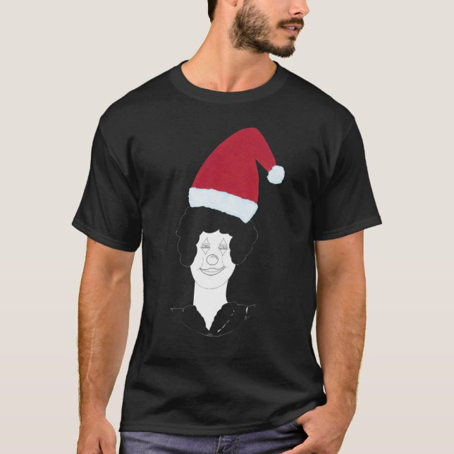 T-shirt Chandail de Noël moche tête de clown Santa Hat (Devant)