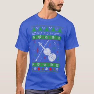 T-shirt Chandail de Noël moche Violon Joyeux vacances Seas