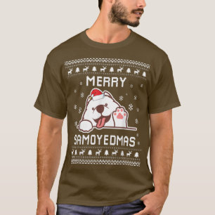 T-shirt Chandail De Noël Vilain Samoyed Propriétaire De Ch