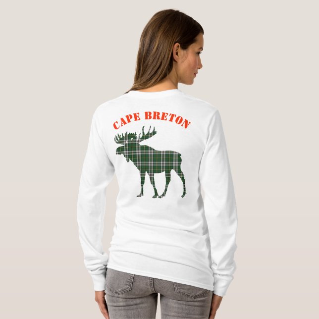 T-shirt Chandail du Cap-Breton Tartan moose personnalisabl (Dos entier)