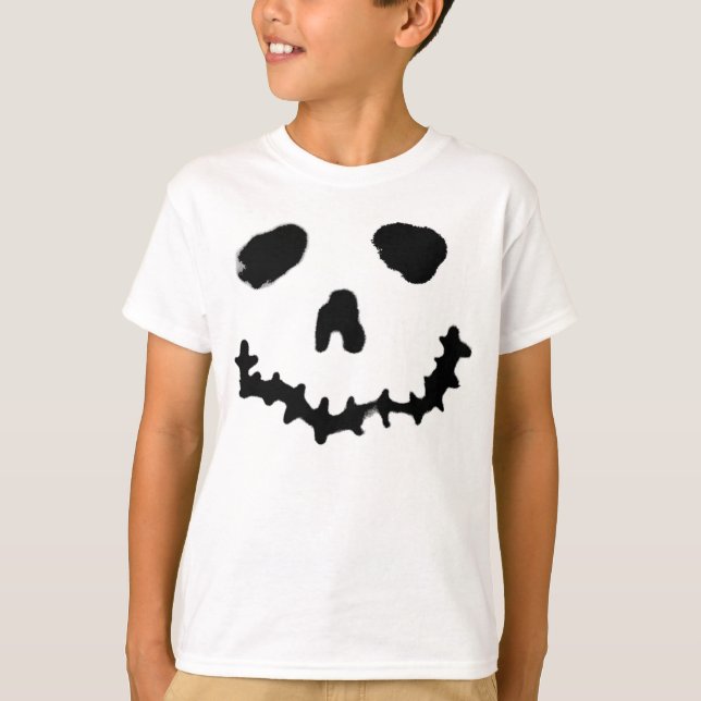 T-shirt Chandail éffrayant Jack-o-lanterne Citrouille face (Devant)