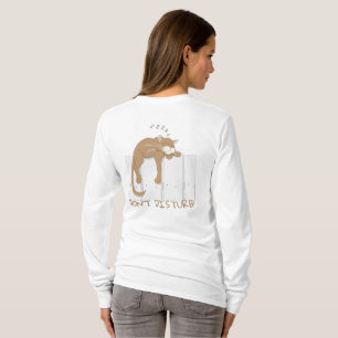T-shirt Chandail en T drôle avec chat sur le dos