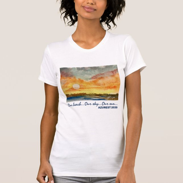 T-shirt Chandail féminin en coton fin Sunset (Devant)