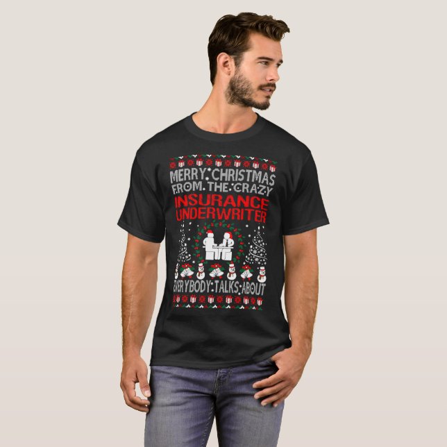 T-shirt Chandail laid d'assureur de Joyeux Noël (Devant entier)