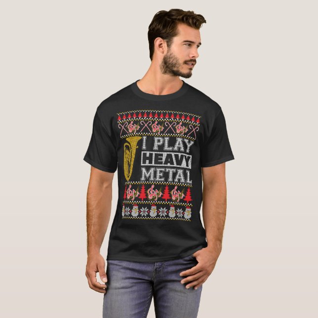 T-shirt Chandail laid de métaux lourds de Noël de jeu du (Devant entier)