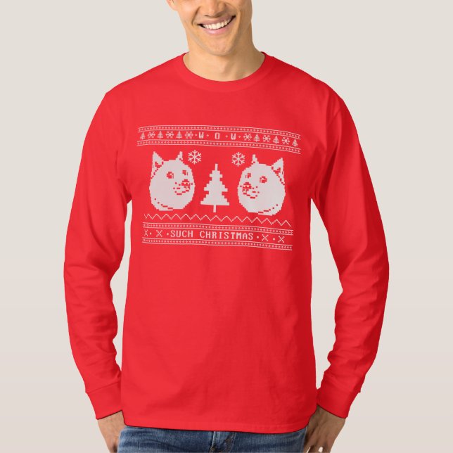 T-shirt Chandail laid de Noël de doge (Devant)