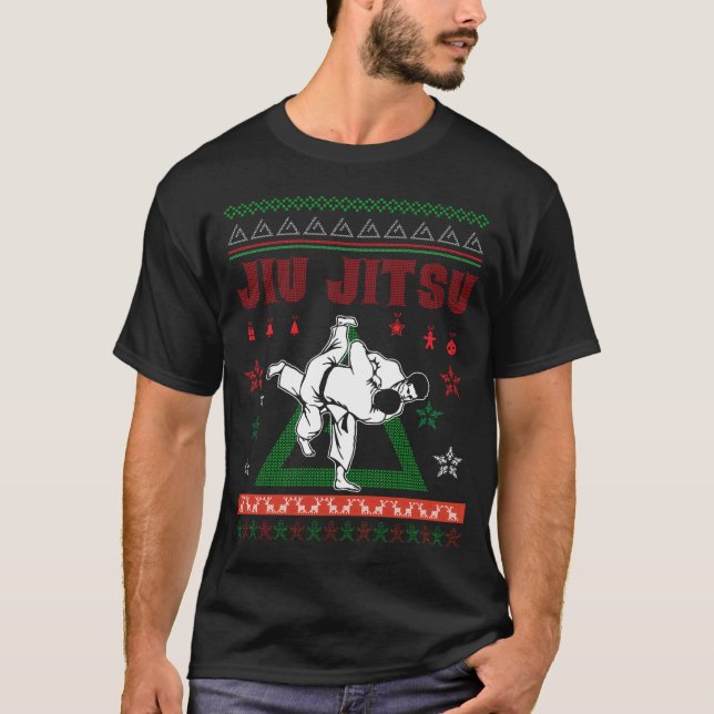 T-shirt Chandail laid de Noël de Jiu Jitsu (Devant)