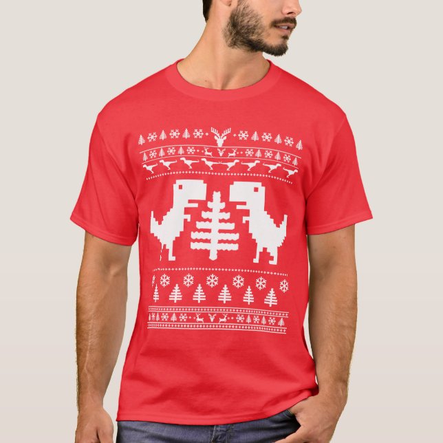 T-shirt chandail laid de Noël de rex de t (Devant)