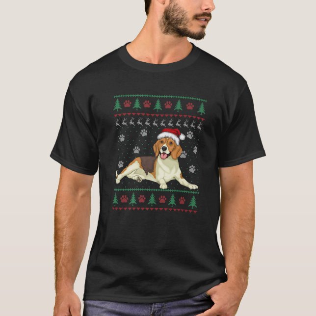 T-shirt Chandail moche de Noël beagle pour Noël Amoureux d (Devant)