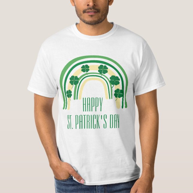 T-shirt Chandail vert Shamrock en fer à cheval St. Patrick (Devant)