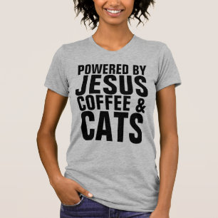T-shirt Chandails Cool amusants, CATS COFFEE JESUS