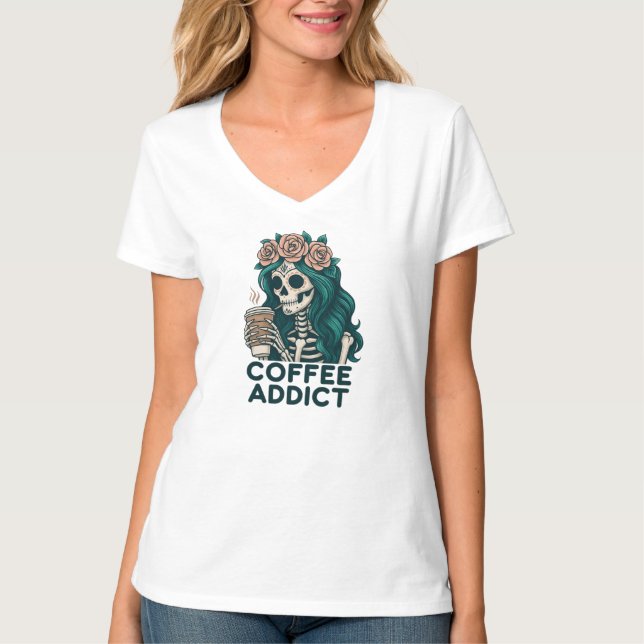 T-shirt Chandails design gothique amateur de café (Devant)