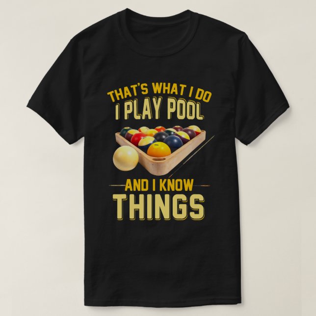 T-shirt Chandails Funny Billards pour hommes 8 Ball Pool B (Design devant)