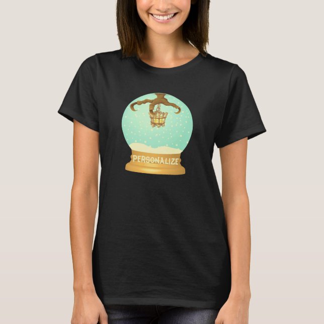 T-shirt Chandelier en os de talon d'hibou neige globe (Devant)