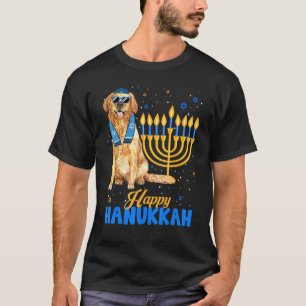 T-shirt Chandelier Menorah Chien Retriever Doré Juif Hanuk