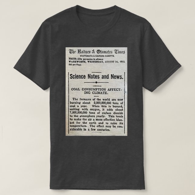 T-shirt Changement climatique Vintage 1912 journal Global  (Design devant)