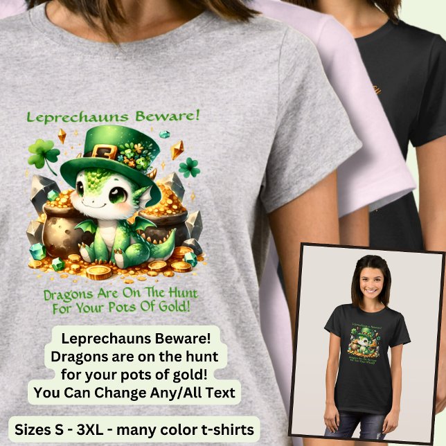 T-shirt Changer de texte, Leprechauns méfiez-vous - Pots d (Créateur téléchargé)