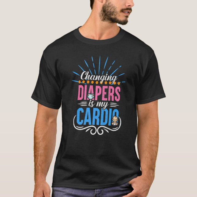 T-shirt Changer Diapos Est Mon Cardio Garderie Enseignant  (Devant)