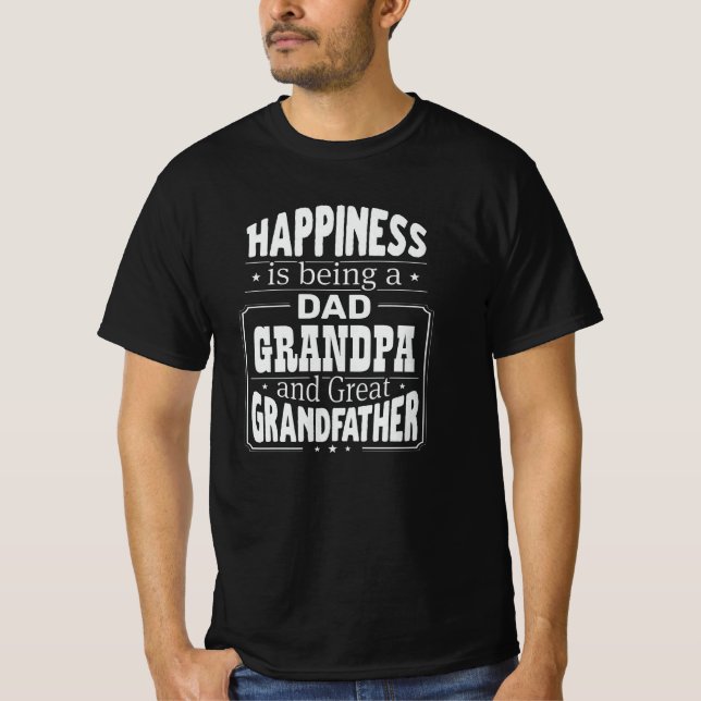 T-shirt Changer papa & grand-père, Bonheur Grand-père (Devant)