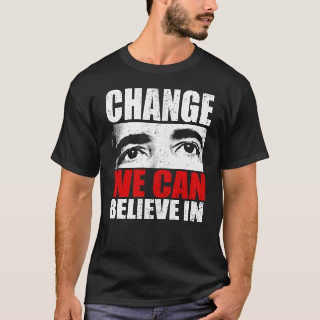 T-shirt Changez-nous peut croire à la chemise d'Obama (Devant)