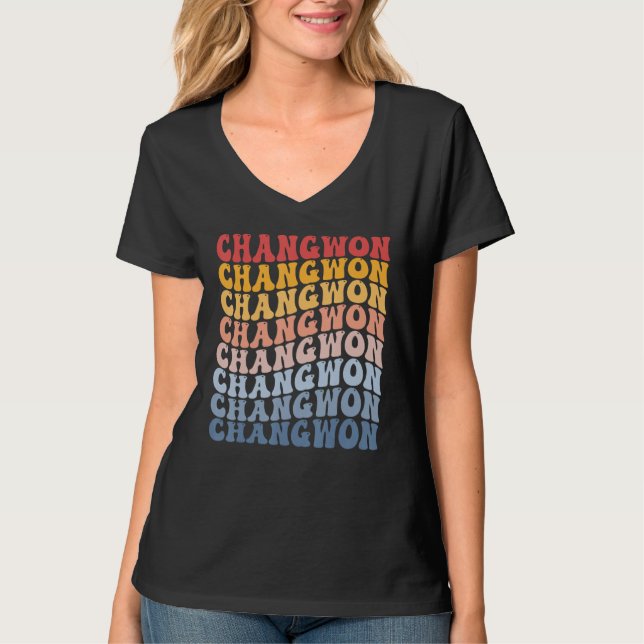 T-shirt Changwon City Groovy Retro (Devant)